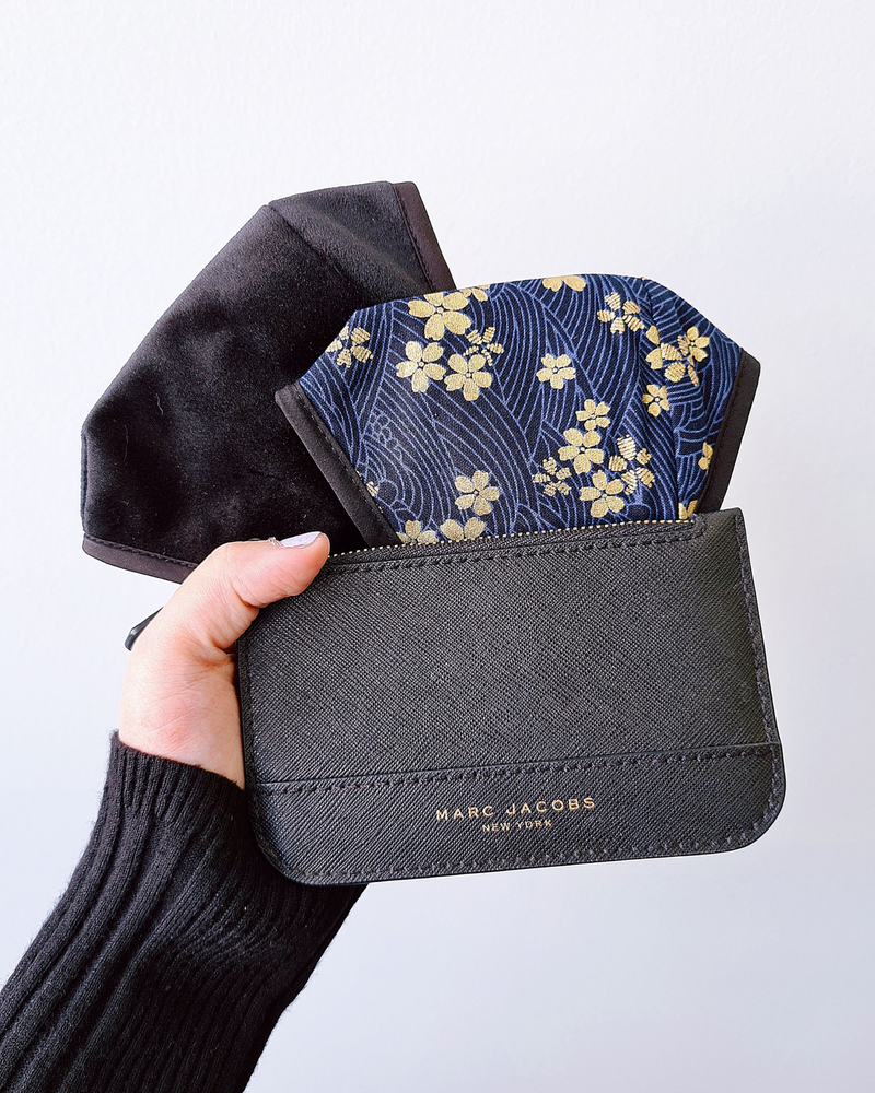 Clear Collective Reusable Mask with Valve Goldie Gold Flower | Adult | No Valve | Reusable Anti Odour Cotton Face Mask (In Stock)
