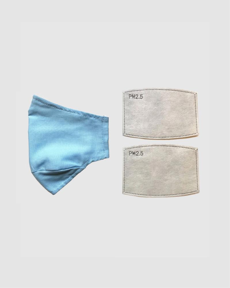 Clear Collective Reusable Mask with Valve Light Blue | Adult | Valve | Reusable Anti Odour Cotton Face Mask