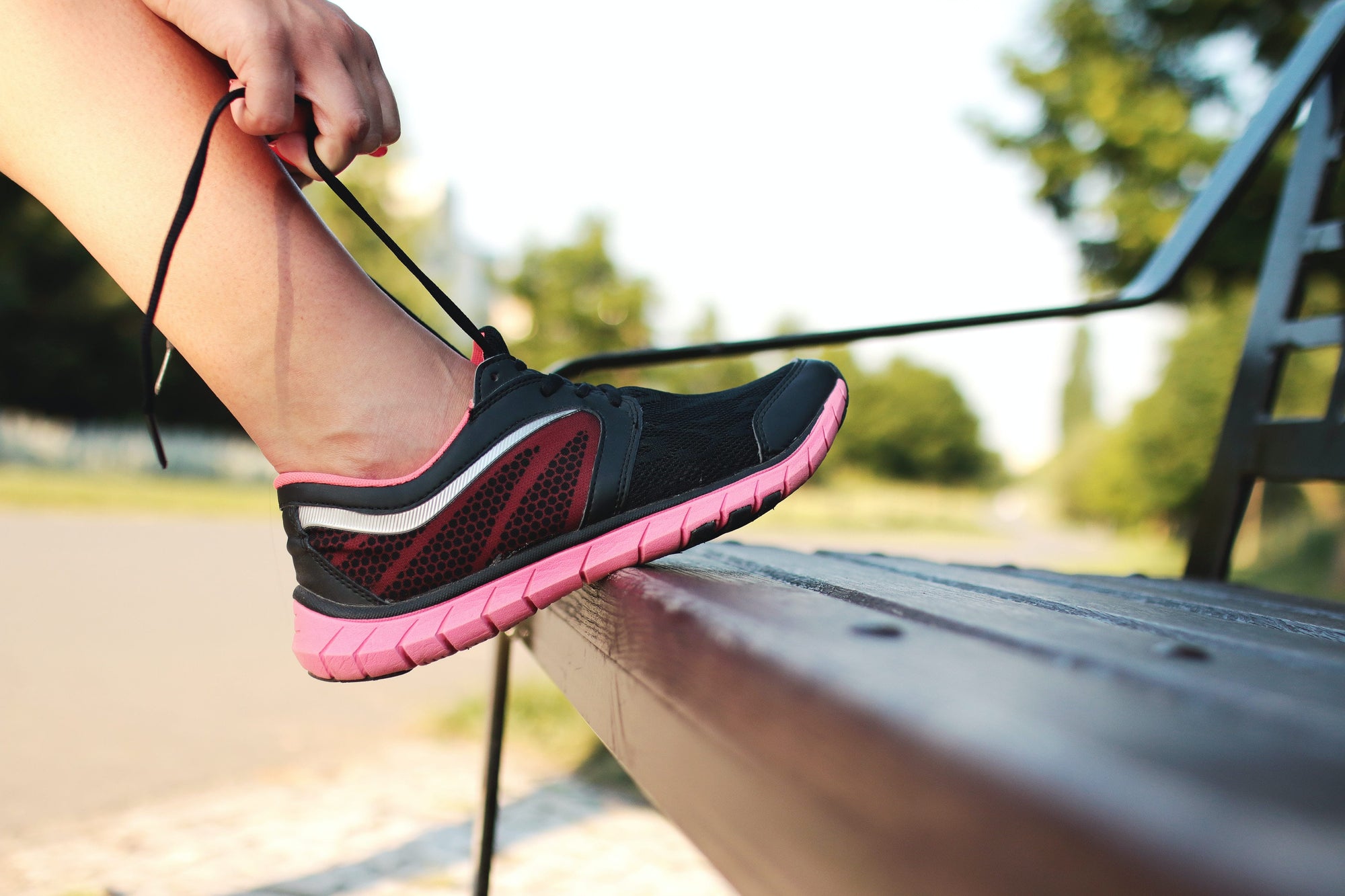 Working Out Tying Shoe Lace 