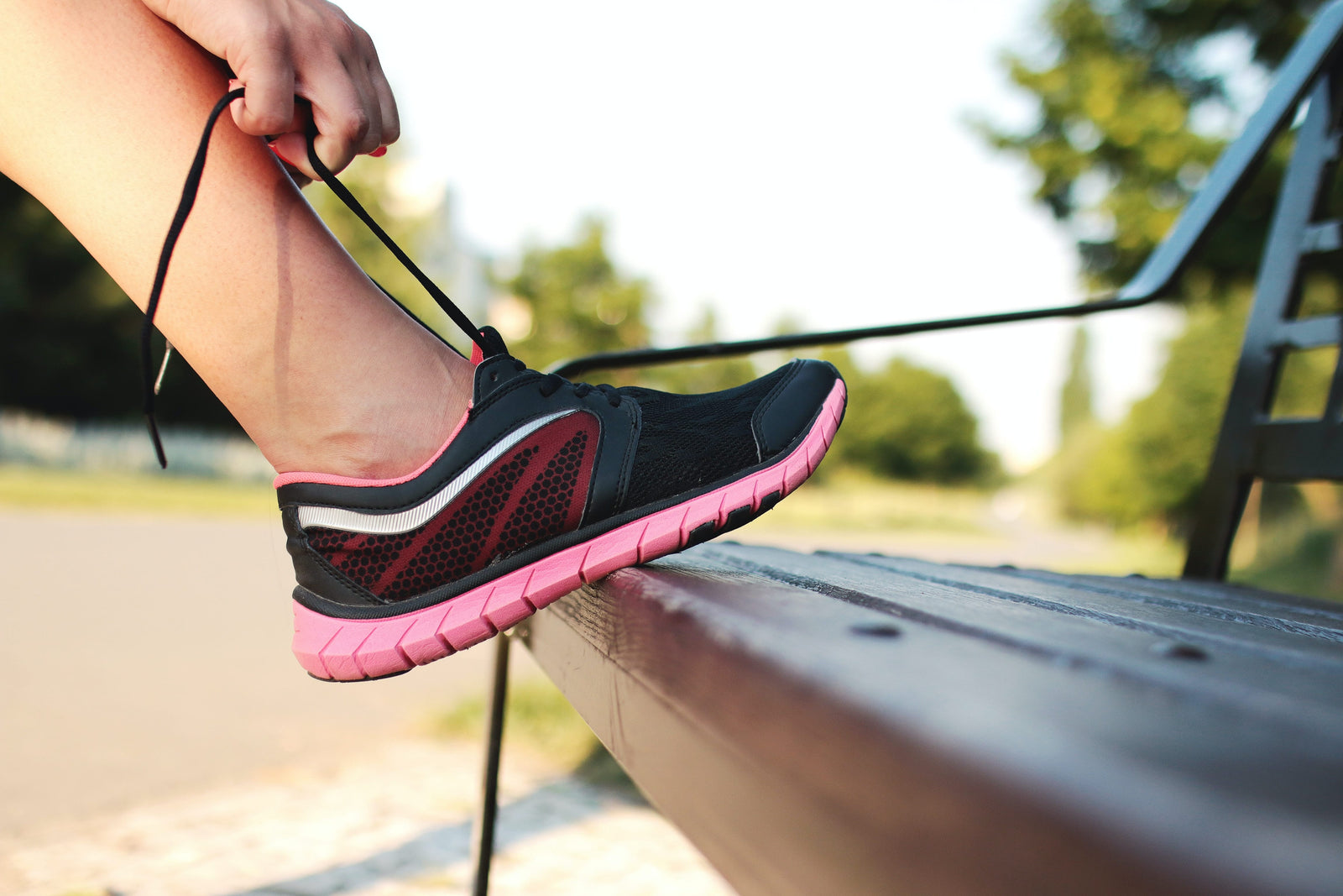 Working Out Tying Shoe Lace 