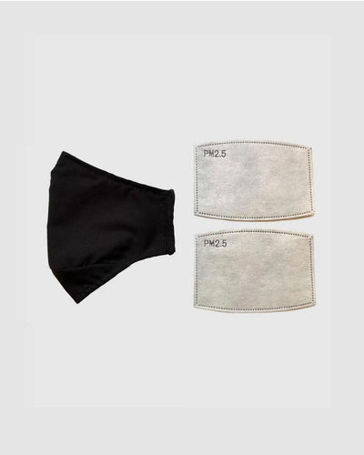 Clear Collective Reusable Mask Black | Adult | No Valve | Reusable Anti Odour Cotton Polyester Face Mask