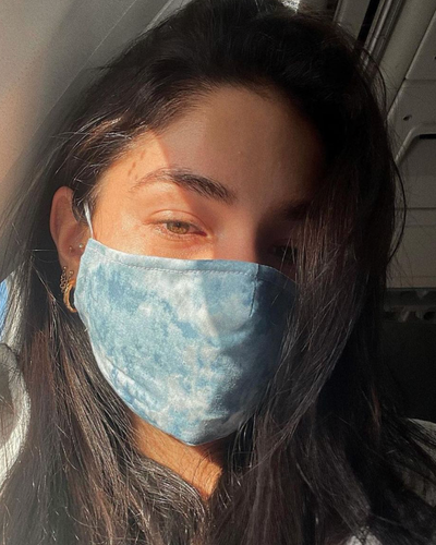Clear Collective Reusable Mask Blue Cloud | Adult | No Valve | Reusable Anti Odour Cotton Face Mask