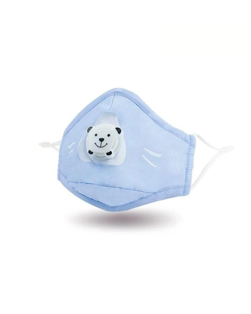 Clear Collective Reusable Mask with Valve Baby Blue | Kids | Valve | Reusable Anti Odour Cotton Face Mask