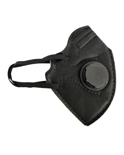 Clear Collective Reusable Mask with Valve Black | Adult | Valve | Disposable 3D Fold Face Mask