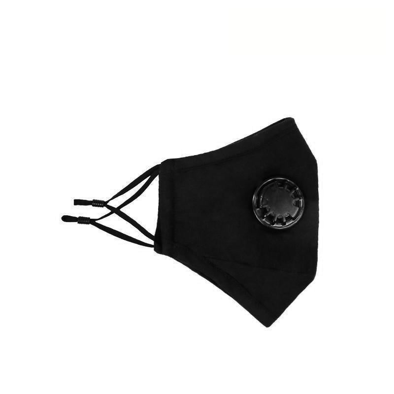 Clear Collective Reusable Mask with Valve Black | Adult | Valve | Reusable Anti Odour Cotton Face Mask (In Stock)