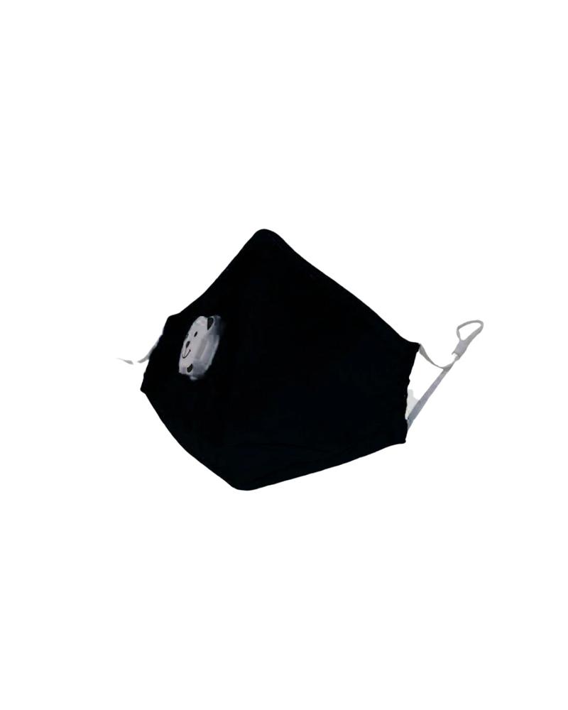 Clear Collective Reusable Mask with Valve Black | Kids | Valve | Reusable Anti Odour Cotton Face Mask