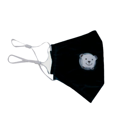 Clear Collective Reusable Mask with Valve Black | Kids | Valve | Reusable Anti Odour Cotton Face Mask