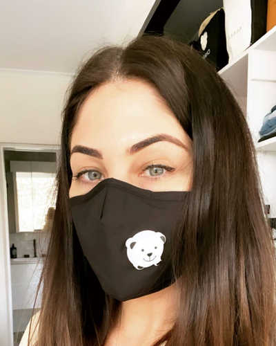 Clear Collective Reusable Mask with Valve Black | Kids | Valve | Reusable Anti Odour Cotton Face Mask