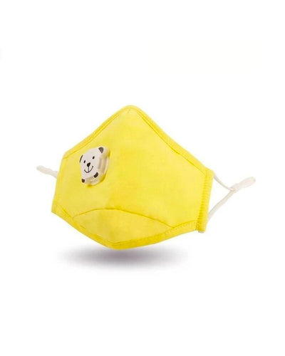 Clear Collective Reusable Mask with Valve Canary Yellow | Kids | Valve | Reusable Anti Odour Cotton Face Mask