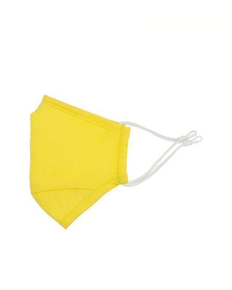 Clear Collective Reusable Mask with Valve Lemon Yellow | Kids | No Valve | Reusable Anti Odour Cotton Face Mask (In Stock)