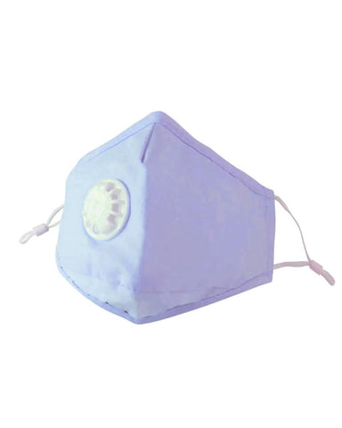 Light Blue | Adult | Valve | Reusable Cotton Face Mask (In Stock)