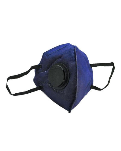Clear Collective Reusable Mask with Valve Navy | Adult | Valve | Disposable 3D Fold Face Mask