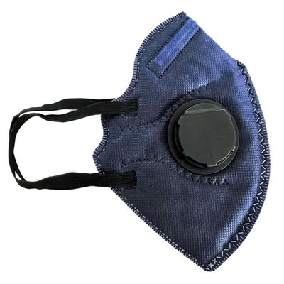Clear Collective Reusable Mask with Valve Navy | Adult | Valve | Disposable 3D Fold Face Mask