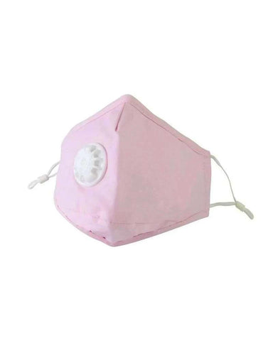 Pastel Pink | Adult | Valve | Reusable Cotton Face Mask (In Stock)