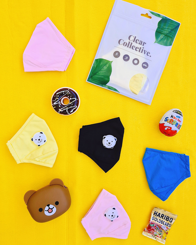 Clear Collective Reusable Mask with Valve True Blue | Kids | No Valve | Reusable Cotton Face Mask (In Stock)