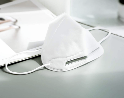 Clear Collective Reusable Mask with Valve White | Adult | No Valve | Disposable 3D Fold Face Mask